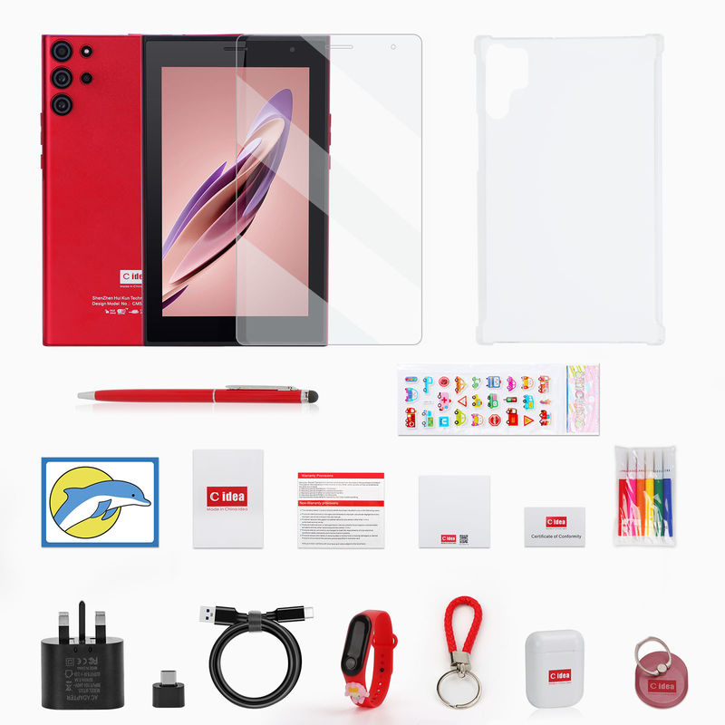 C idea Android 12 System Business 7 Inch Tablet PC Mendukung Bluetooth Dual Card Calling Dengan Keyboard CM522