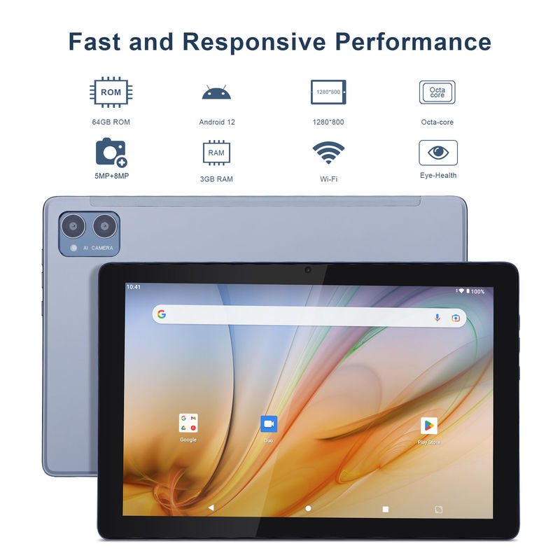 C Idea Tablet Pendidikan Untuk Siswa Android 12 Tablet 10 Inci Dengan Google Play 64GB ROM 3GB RAM 128GB