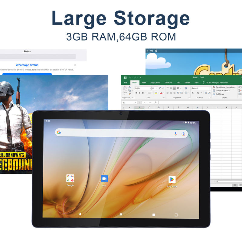 C Idea Tablet Pendidikan Untuk Siswa Android 12 Tablet 10 Inci Dengan Google Play 64GB ROM 3GB RAM 128GB
