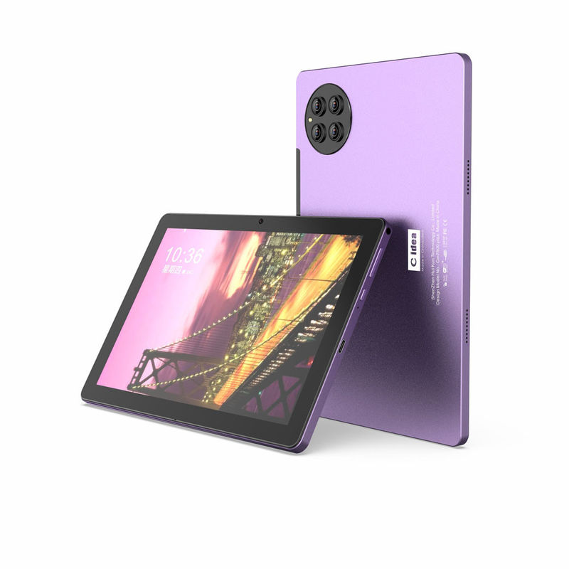 C idea 10 Inch Tablet PC 8 Core CPU 8GB RAM 512GB Storage Dual Camera Purple Tablet Dewasa Dengan Keyboard CM7800