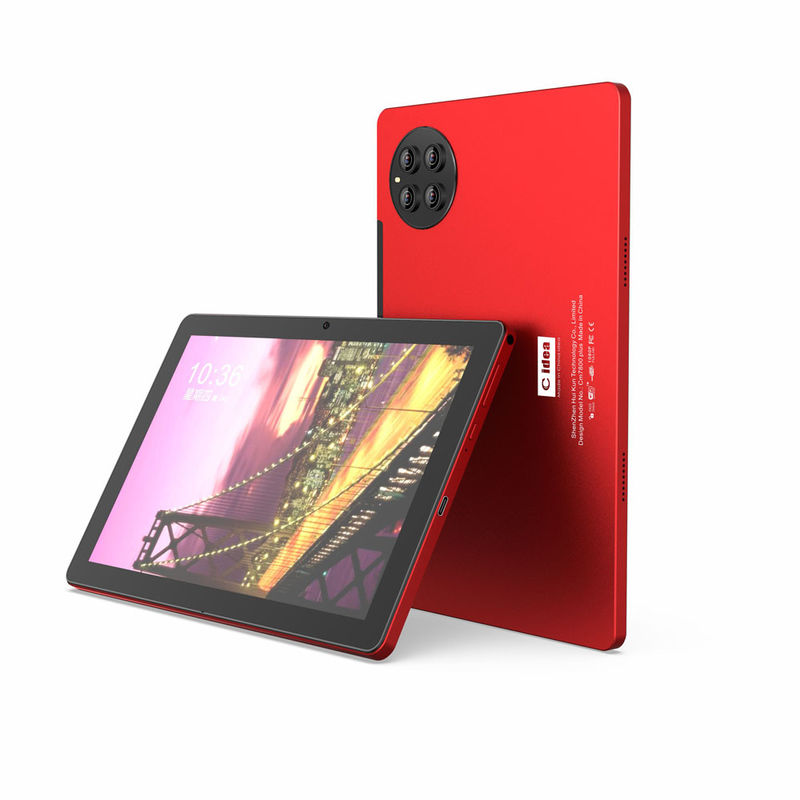 C Idea Tablet Android Merah 10 Inci Kamera Dual 512GB Storage Besar Dukungan Kartu Sim Tablet Dengan Keyboard CM7800