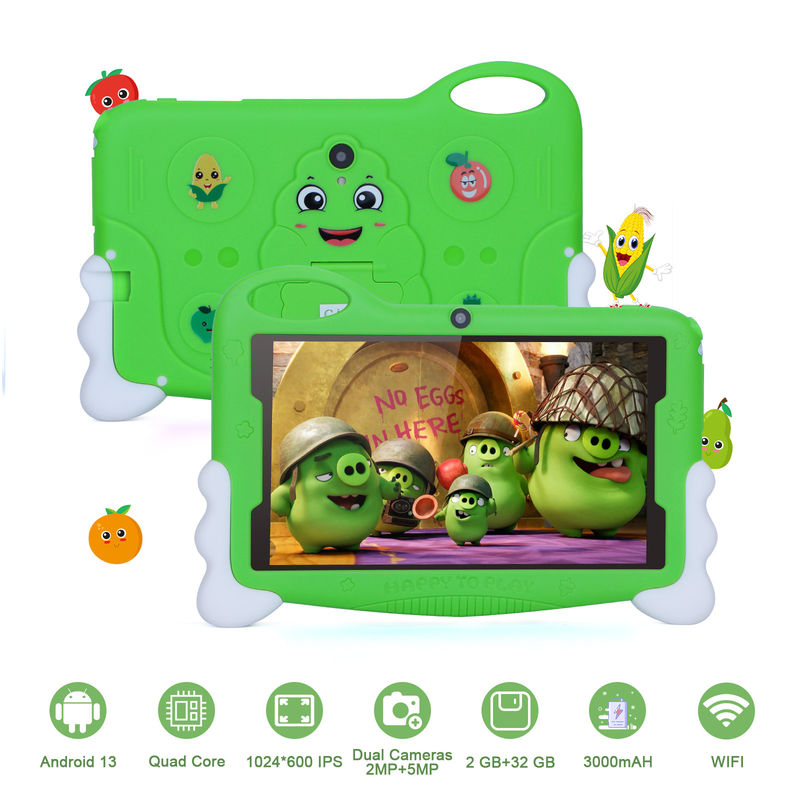 C idea Kids Student Study Tablet 7 Inch Cute Baterai panjang 32GB Storage 2MP + 5MP Dual Camera CM90 Hijau