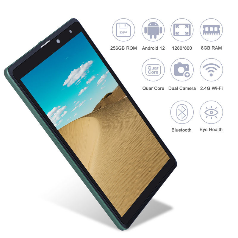 C ide Sim Dukungan Tablet Hijau PC 8GB RAM 256GB ROM 800x1280 IPS Tablet HD Screen Display Dengan Case CM835