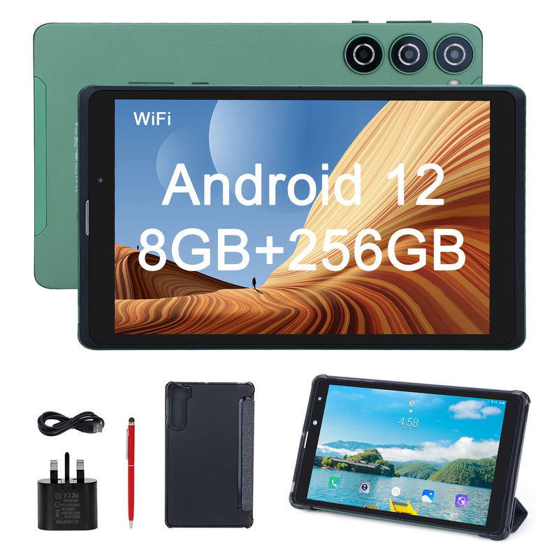 C ide Sim Dukungan Tablet Hijau PC 8GB RAM 256GB ROM 800x1280 IPS Tablet HD Screen Display Dengan Case CM835