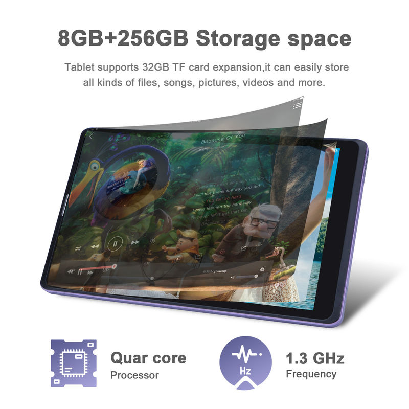 C idea Android 12 Tablet Ungu Portable Reading Baterai Panjang TF Card Tablet layar HD yang dapat diperluas Dengan Case CM835