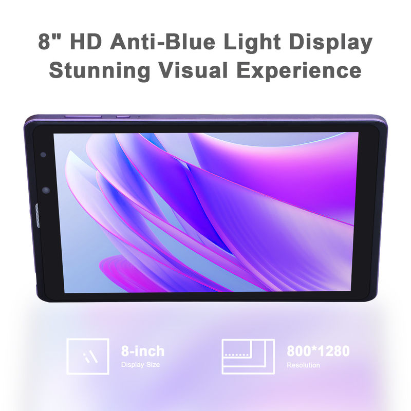 C idea Android 12 Tablet Ungu Portable Reading Baterai Panjang TF Card Tablet layar HD yang dapat diperluas Dengan Case CM835