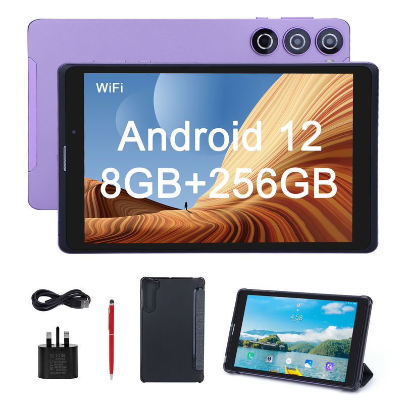 C idea Android 12 Tablet Ungu Portable Reading Baterai Panjang TF Card Tablet layar HD yang dapat diperluas Dengan Case CM835