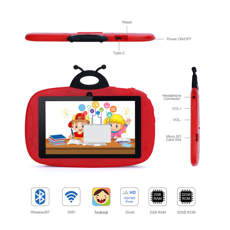 C Idea WiFi Tablet Untuk Anak-anak 7 Inci Smart Tablet PC Untuk Pembelajaran Toddler Dengan Case CM76