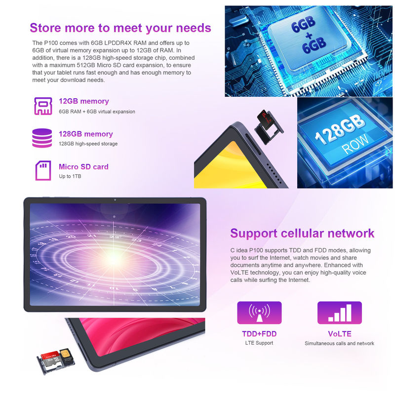 C Idea 10,95 inci Android 13 Tablet 12GB RAM 128GB ROM Model CM100