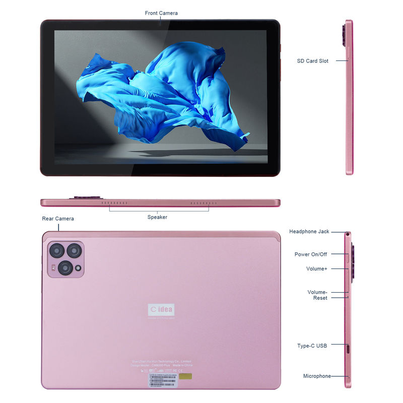 C idea 10 inci Android 12 Tablet 8GB RAM 256GB ROM Model CM8000PLUS Pink