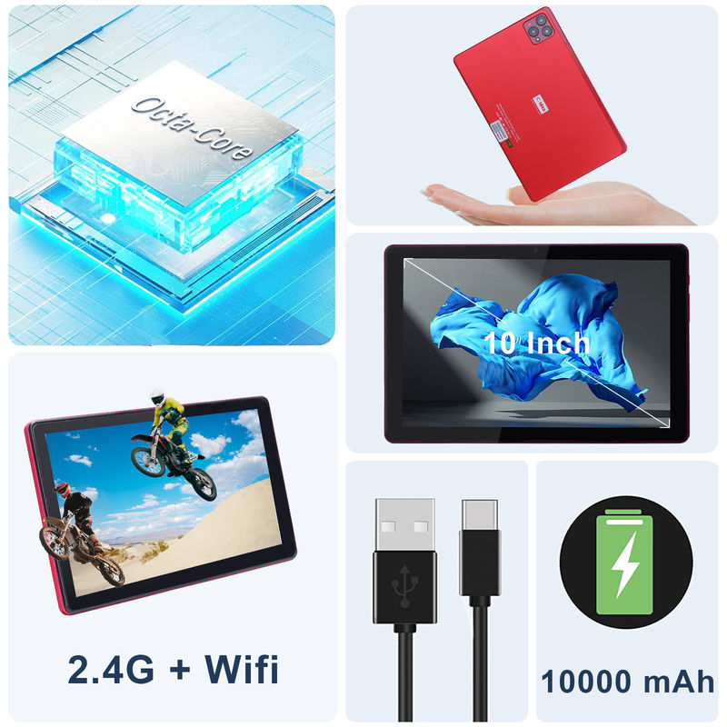 C idea 10 inci Android 12 Tablet 8GB RAM 256GB ROM Model CM8000PLUS Merah