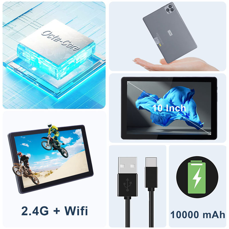C idea 10 inci Android 12 Tablet 8GB RAM 256GB ROM Model CM8000PLUS abu-abu