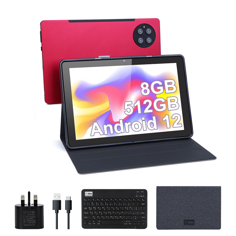 C Idea 9,7 inci Android 12 Tablet 8GB RAM 512GB ROM Model CM7800 Merah