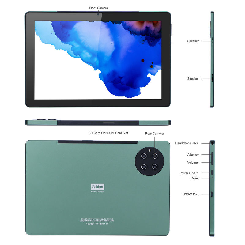 C Idea 9,7 inci Android 12 Tablet 8GB RAM 512GB ROM Model CM7800 Hijau
