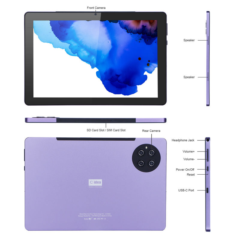 C Idea 9,7 inci Android 12 Tablet 8GB RAM 512GB ROM Model CM7800 Ungu