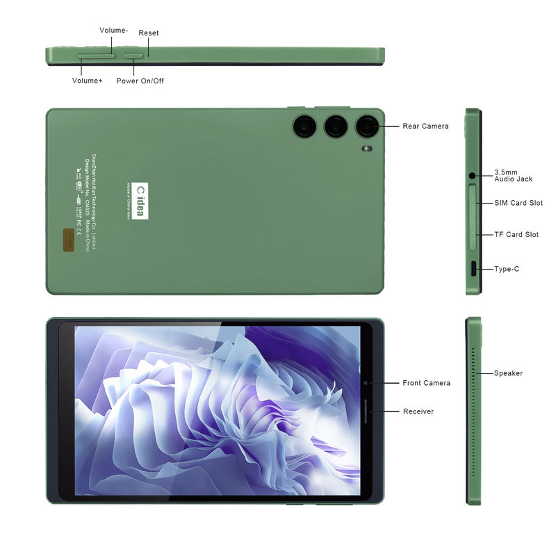 C Idea 7 Inch Tablet dengan layar sentuh SIM Untuk Siswa CM525 Hijau