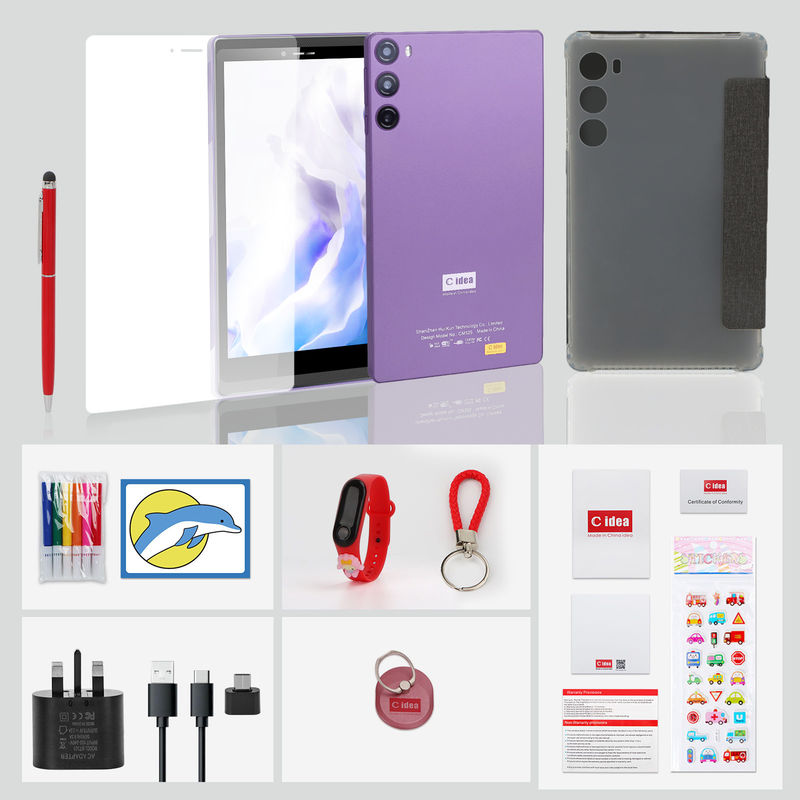 C ide 7 inci 6 + 128GB 6000mAh Android Tablet PC dengan SIM untuk Siswa CM525 Ungu