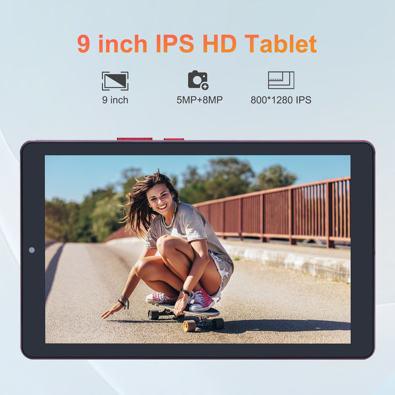 C idea 9 inci Android 12 Tablet 8GB RAM 512GB ROM 5MP + 8MP Dual Camera WIFI Tablet dengan SIM CM915 (Merah)