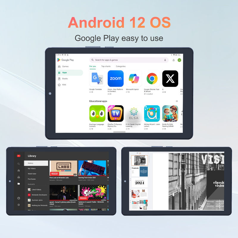 C idea 9 inci Android 12 Tablet 8GB RAM 512GB ROM 5MP + 8MP Dual Camera WIFI Tablet dengan SIM CM915 (Grey)