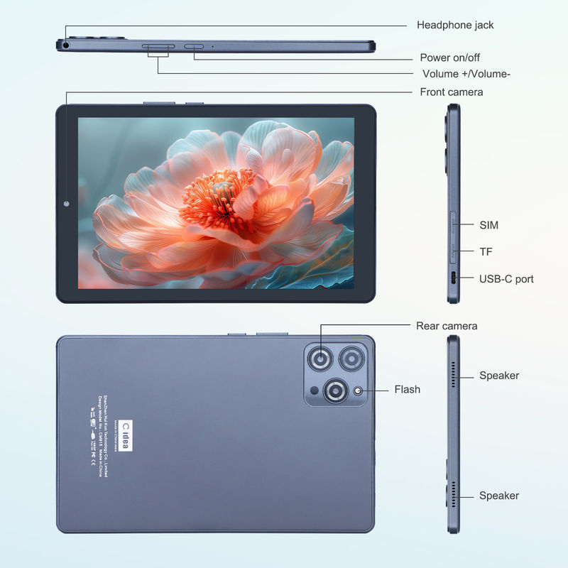 C idea 9 inci Android 12 Tablet 8GB RAM 512GB ROM 5MP + 8MP Dual Camera WIFI Tablet dengan SIM CM915 (Grey)