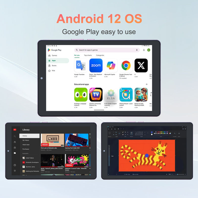C idea 9 inci Android 12 Tablet 8GB RAM 512GB ROM 5MP + 8MP Dual Camera WIFI Tablet dengan SIM CM915 (Merah Merah)