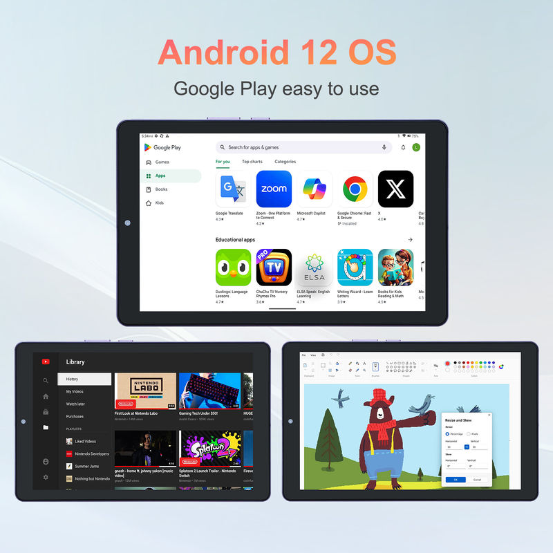 C idea 9 inci Android 12 Tablet 8GB RAM 512GB ROM 5MP + 8MP Dual Camera WIFI Tablet dengan SIM CM915 (Purple)