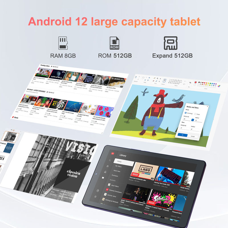 C idea 9 inci Android 12 Tablet 8GB RAM 512GB ROM 5MP + 8MP Dual Camera WIFI Tablet dengan SIM CM915 (Purple)