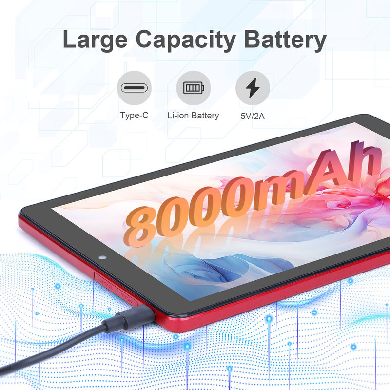 C idea 9 Inch Tablet PC WIFI 2.4G/5G 800x1280 IPS Screen Android Tablet Dukungan Panggilan Telepon Dengan Kamera Dual ((Merah)
