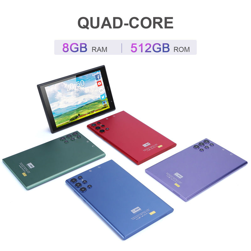 C idea 8 inci Android Tablet PC 8GB RAM 512GB ROM Quad Core 800*1280 HD Tablet dengan WIFI/SIM Card CM822 (Hitam)