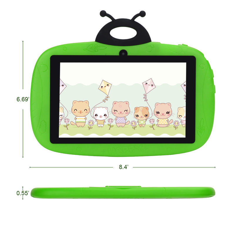 C idea Dual Camera WiFi 7 Inch Tablet PC Android Anak-anak Untuk Pembelajaran Anak Kecil 128GB dengan Case/ Kids App CM75 (hijau)