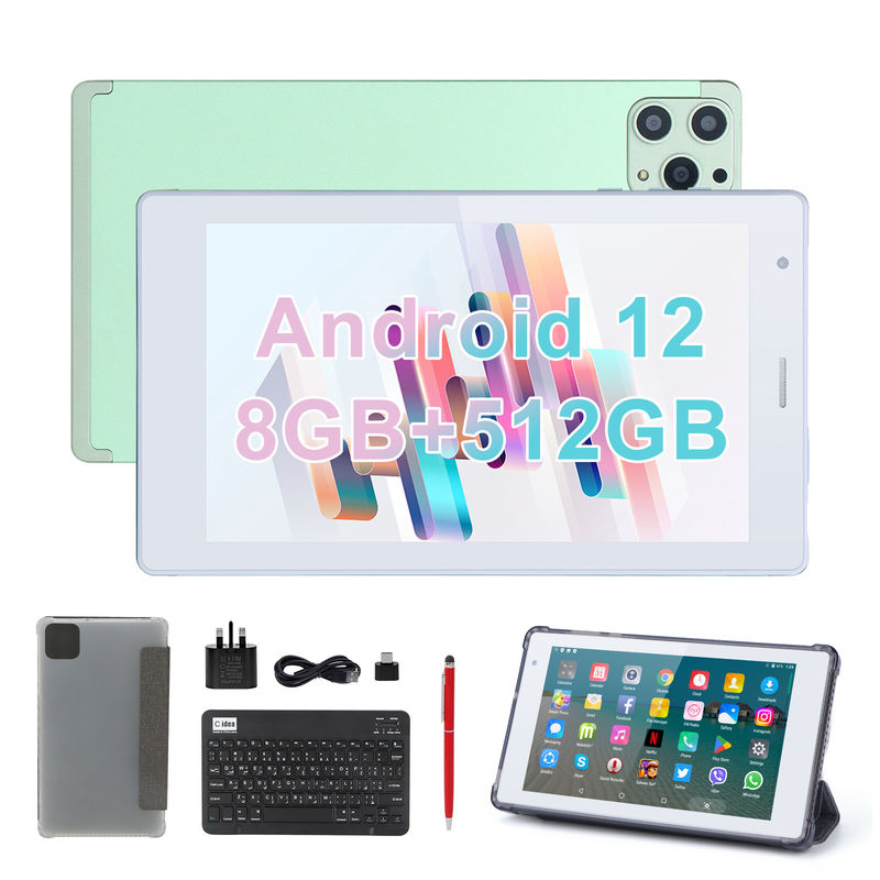 C idea 7 Inch Android Smart Tablet 8+512GB Quad Core WiFi Tablet HD Touch Screen CM513 ((Hijau)