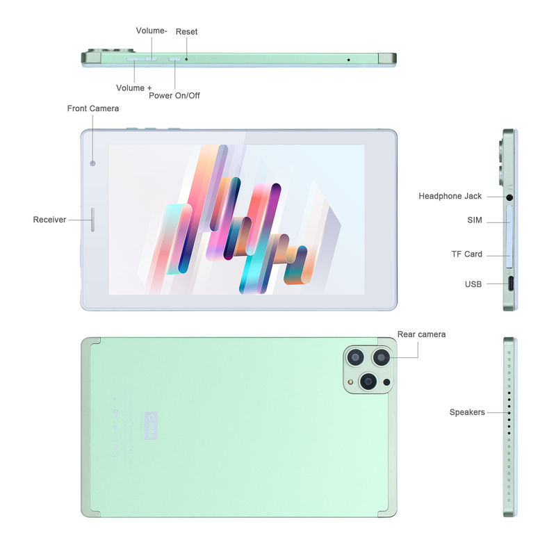 C idea 7 Inch Android Smart Tablet 8+512GB Quad Core WiFi Tablet HD Touch Screen CM513 ((Hijau)