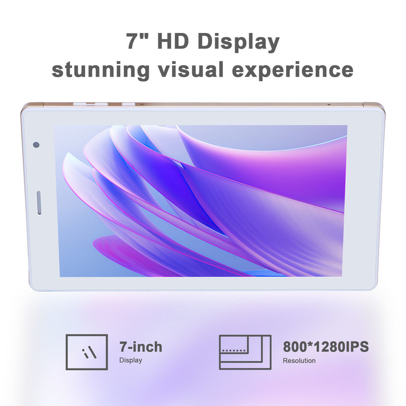 C idea 7 Inci Android Smart Tablet 8+512GB Quad Core WiFi Tablet HD Touch Screen CM513 ((Emas)