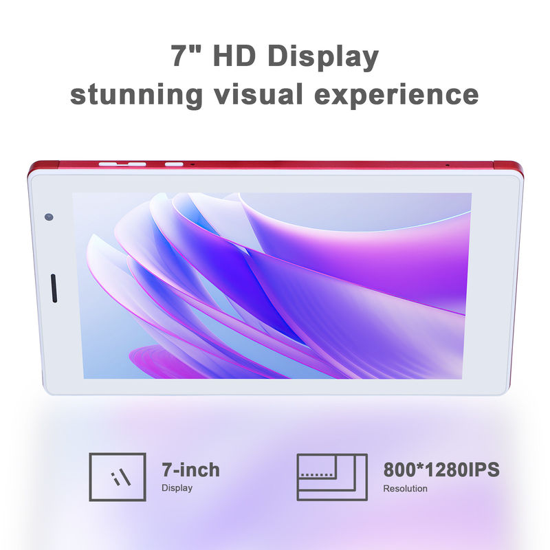 C idea 7 Inci Android Smart Tablet 8+512GB Quad Core WiFi Tablet HD Touch Screen CM513 ((Merah)