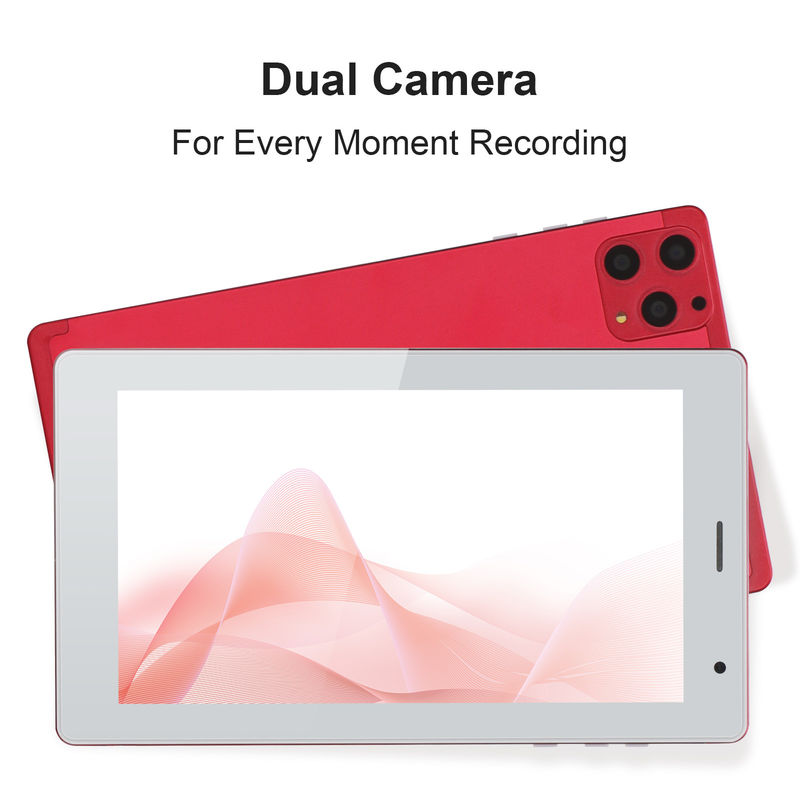 C idea 7 Inch Tablet PC 8GB RAM 512GB ROM Quad Core Processor Dual Camera WiFi/BT untuk Remaja dengan Case CM513 (merah)