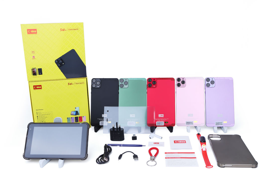 C idea 7 Inch Tablet PC dengan 6+128GB Storage 5+8MP 1024*600 Touchscreen Android 12 Portable Tablet untuk Remaja CM515