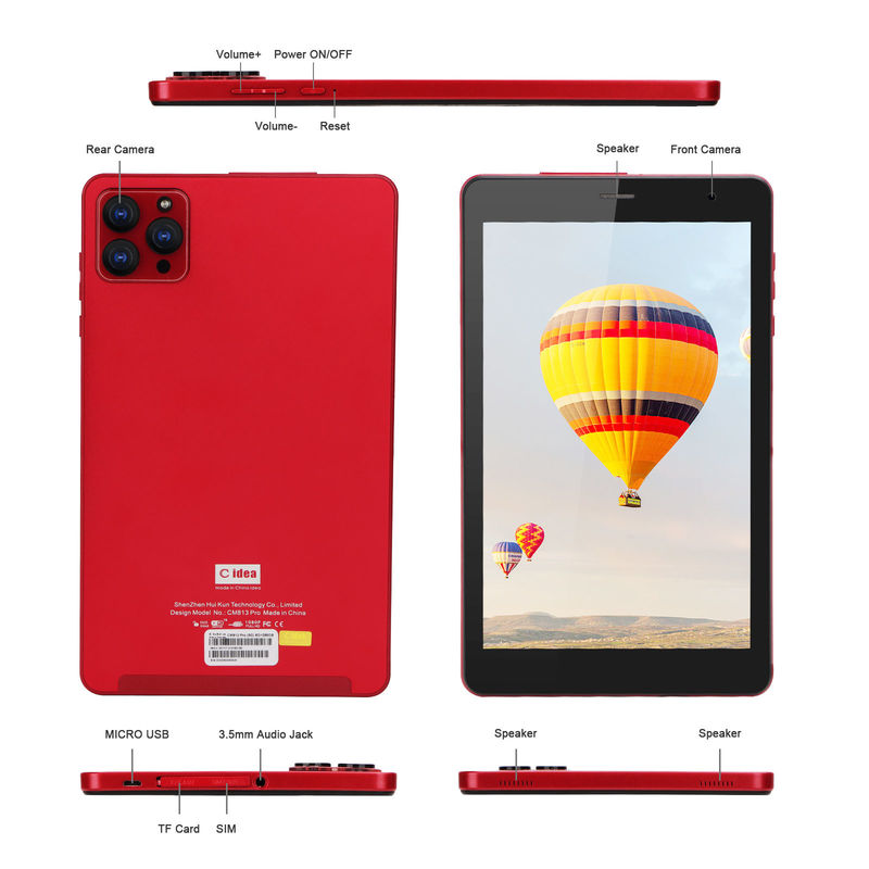 C idea 1280x800 IPS 8 Inch Android Tablet HD Touchscreen GPS Wifi Dual Kamera 8000mAh Baterai CM813-Merah
