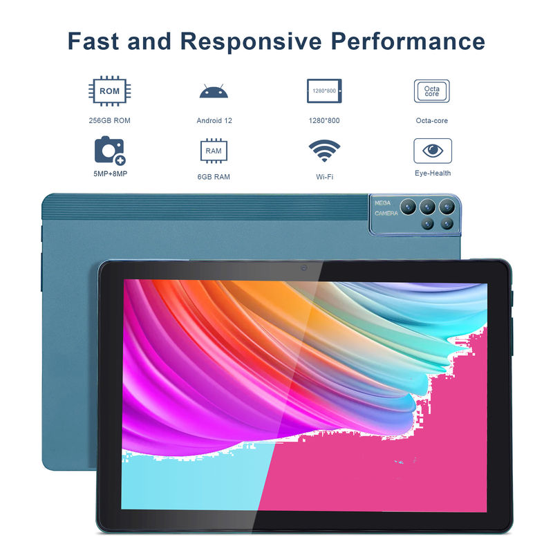 C idea 256ROM 10 Inch Tablet PC Dual 5MP + 8MP Kamera Quad Core Dengan Keyboards Case CM7000 Biru