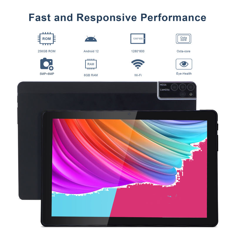 C idea 800x1280 IPS 10 Inch Tablet PC Dengan Case 256GB ROM Quad Core Dual 5MP+8MP Kamera HD IPS Tampilan CM7000 Hitam