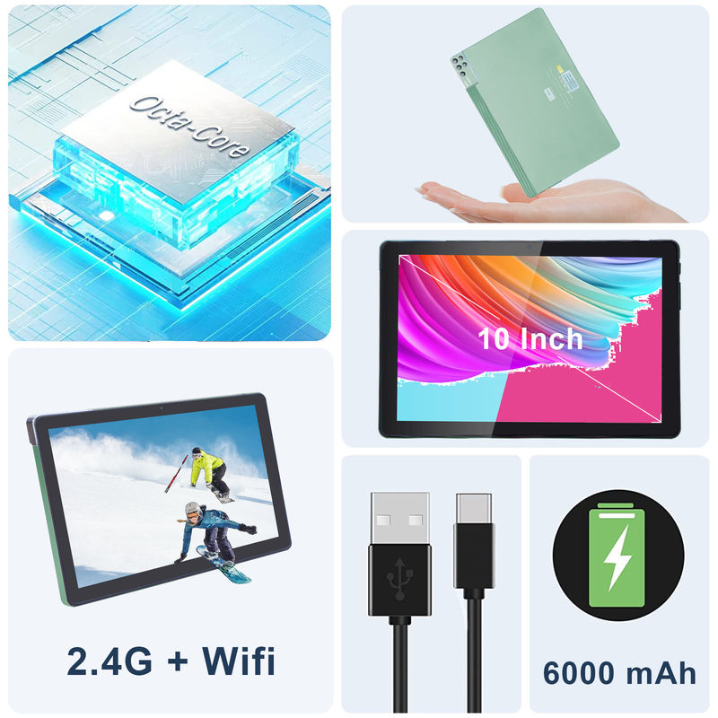 C idea 6+256GB 800x1280 IPS 10 Inch Tablet PC Dengan Case Quad Core Dual 5MP+8MP Kamera HD IPS Tampilan CM7000