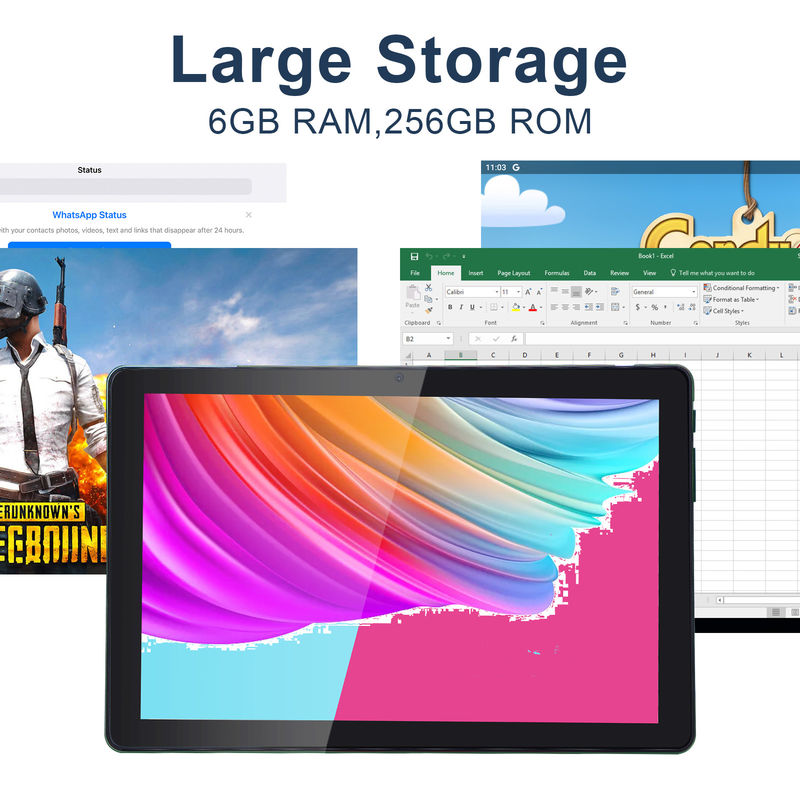 C idea 6+256GB 800x1280 IPS 10 Inch Tablet PC Dengan Case Quad Core Dual 5MP+8MP Kamera HD IPS Tampilan CM7000