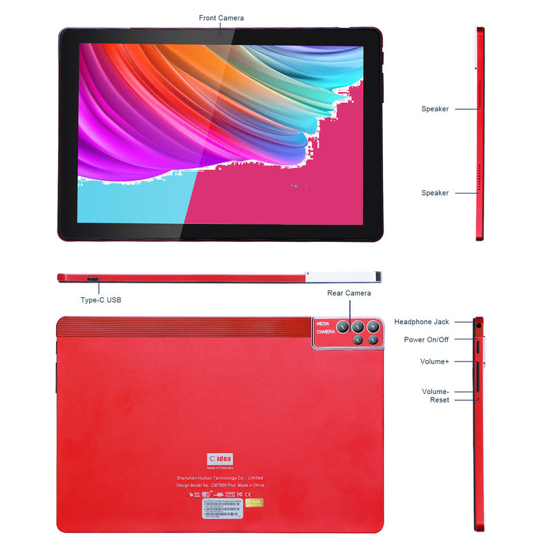 C Idea 10 Inch Tablet PC Android 12 Tablet 6GB RAM 256GB ROM 6000mAh Baterai IPS HD Layar sentuh CM7000PLUS