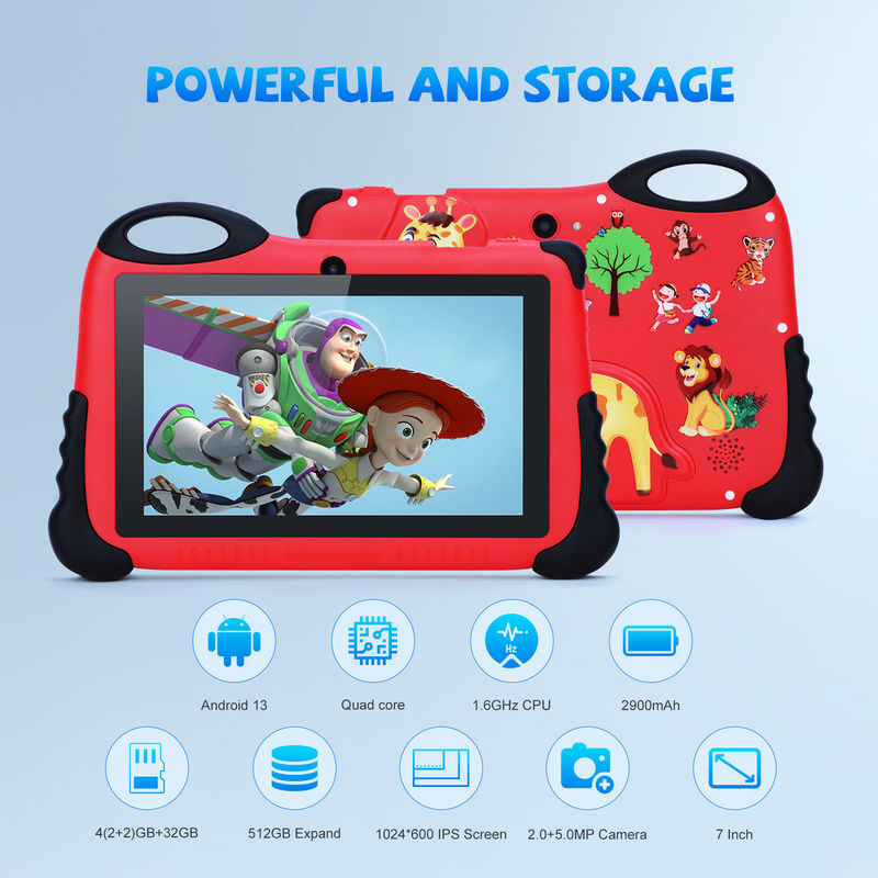 C Idea Android 13 Kids Tablet 4+32GB Tablet Pendidikan Untuk Siswa Kamera Dual CM92