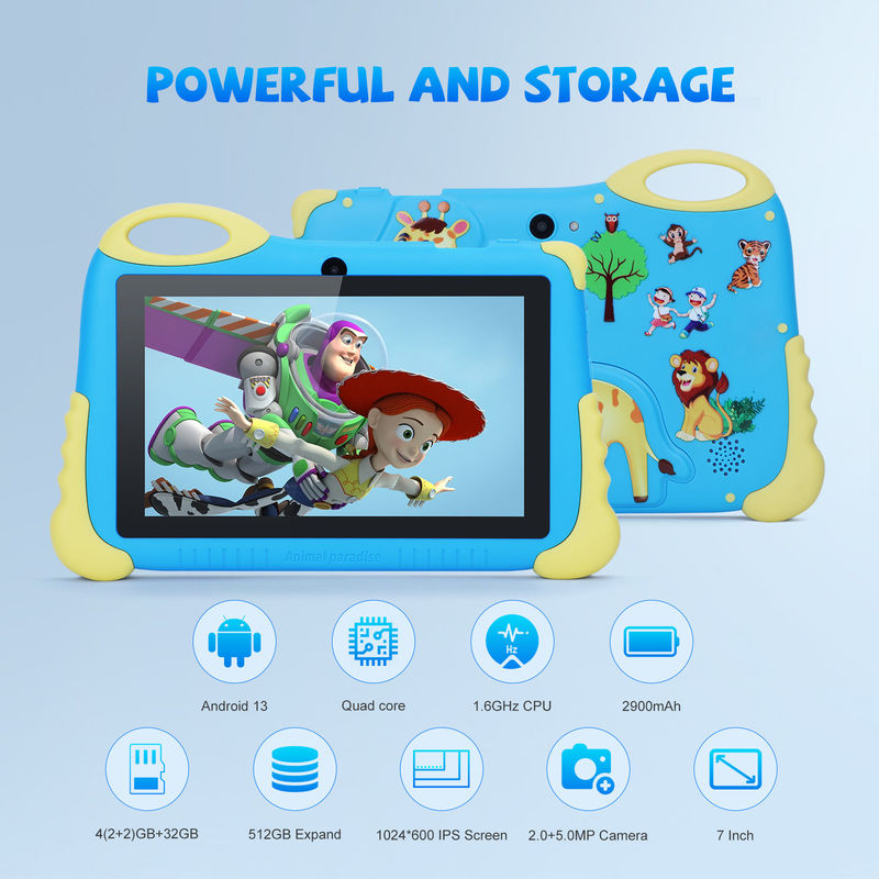 C Idea Tablet Android 7 Inci Untuk Usia 3-7 Tahun Perluas 512GB Tablet Kidspad Dengan Kasus CM92