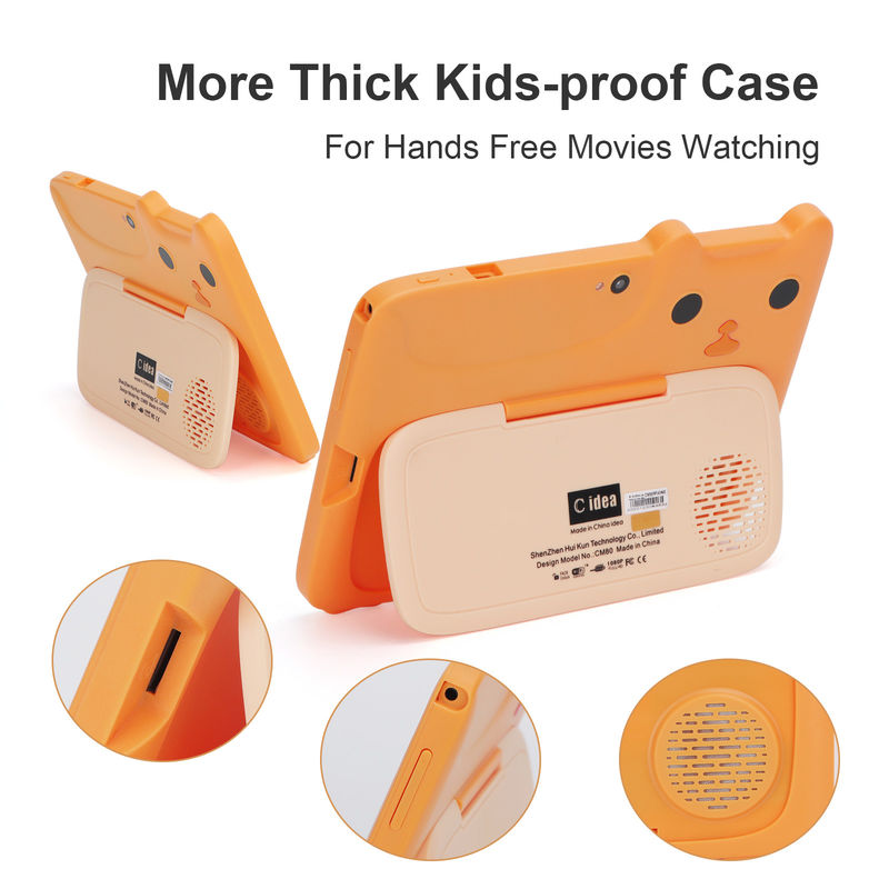 C idea 7 Inch Tablet Kidspad Dengan 4GB RAM + 64GB ROM HD IPS Keamanan Perlindungan Mata Untuk Bayi CM80 Orange