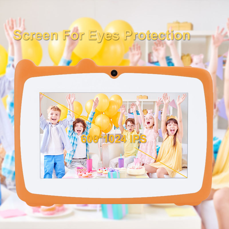 C idea 7 Inch Tablet Kidspad Dengan 4GB RAM + 64GB ROM HD IPS Keamanan Perlindungan Mata Untuk Bayi CM80 Orange