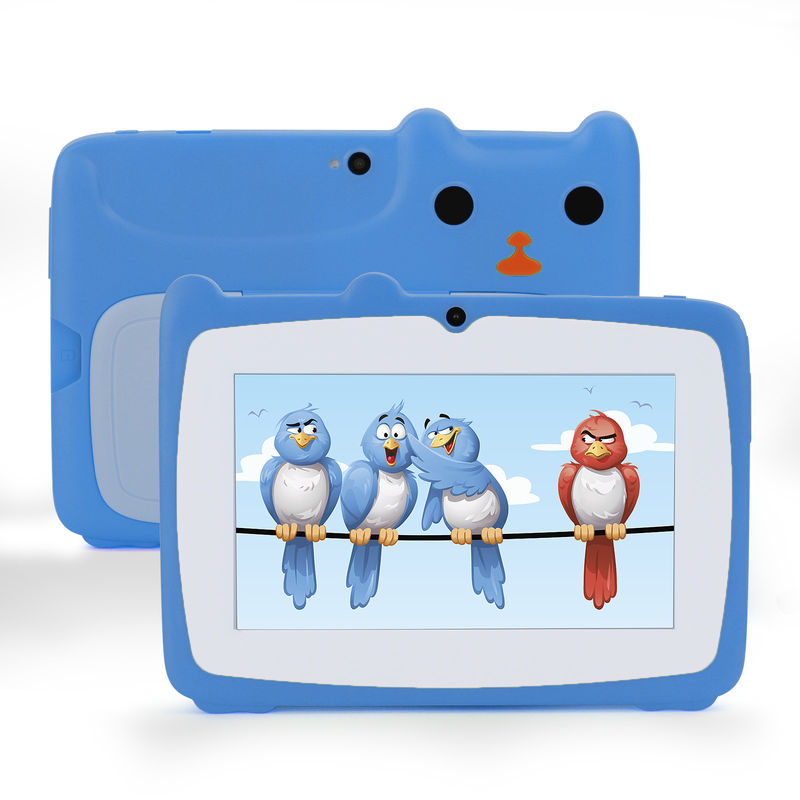 C ide Belajar Tablet Kidspad 7 Inch Dengan Kasus Ramah Anak 4GB + 64GB Quad Core 600 X 1024 IPS CM80 Biru