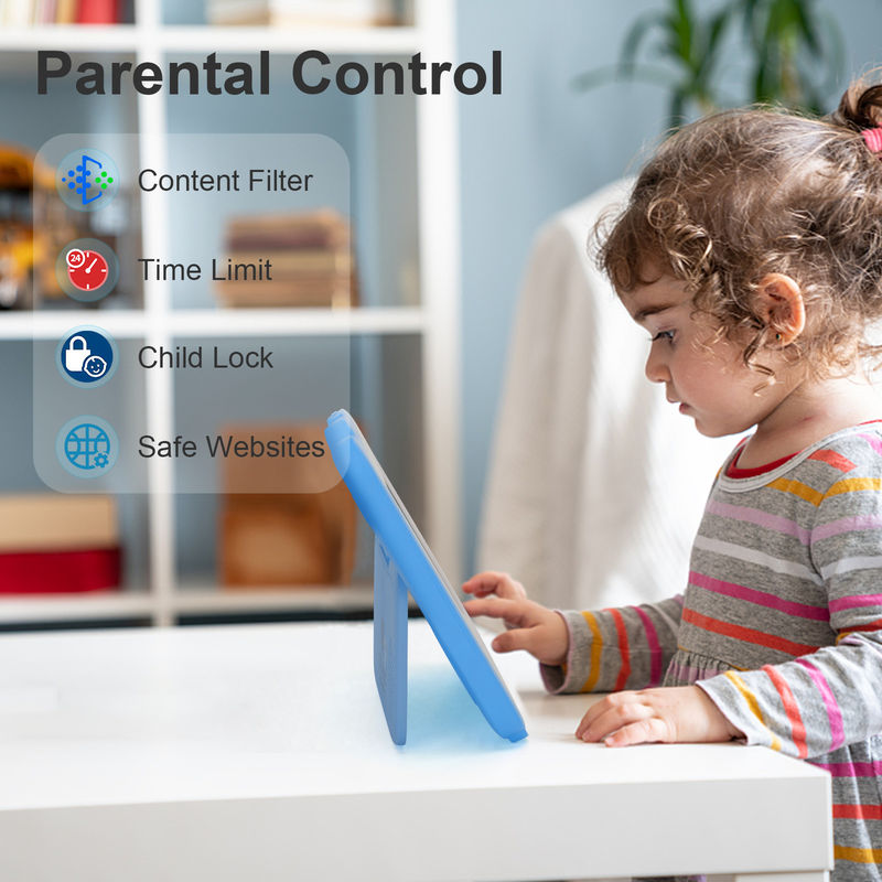 C ide Belajar Tablet Kidspad 7 Inch Dengan Kasus Ramah Anak 4GB + 64GB Quad Core 600 X 1024 IPS CM80 Biru