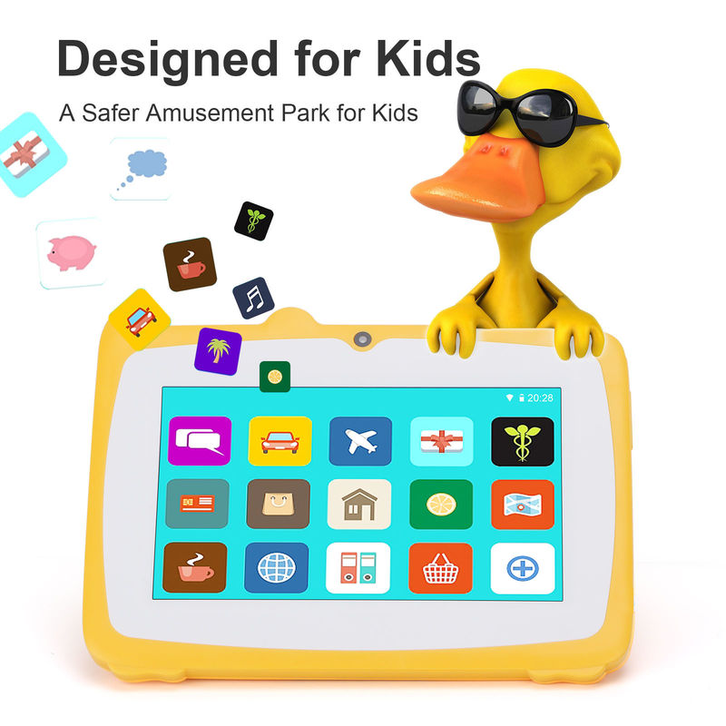 C idea 7 Inch Android Kids Learning Tablet 64GB+32GB Expandable Storage HD Dual Camera 2MP+2MP CM80 Kuning