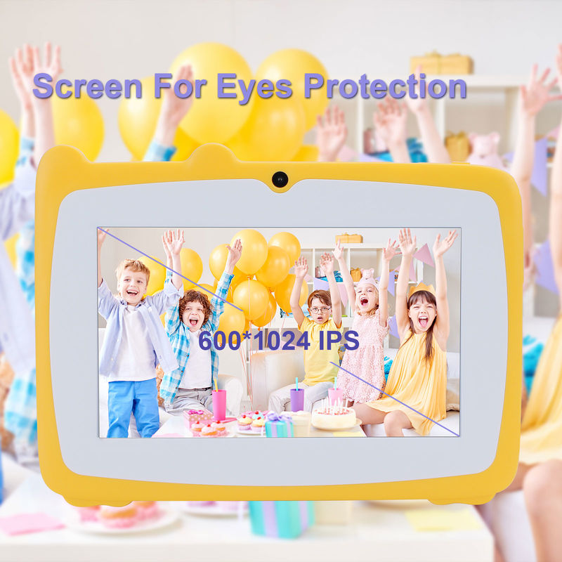 C idea 7 Inch Android Kids Learning Tablet 64GB+32GB Expandable Storage HD Dual Camera 2MP+2MP CM80 Kuning